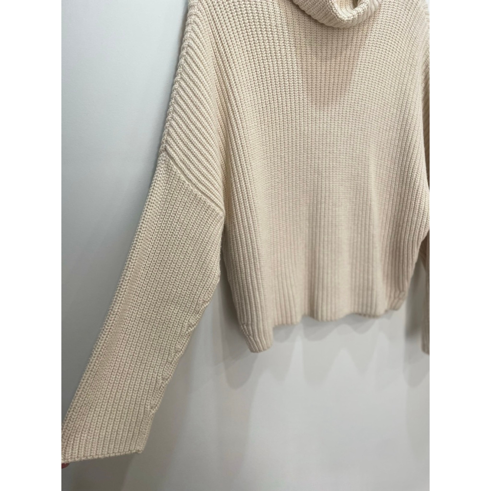 Abercrombie & Fitch Ribbed Cowl Neck Chunky Knit Cotton Sweater XL Old Money - Picture 2 of 8